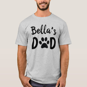 Personlig Hund Cat Pappa med Pet Namn Far Gift T Shirt