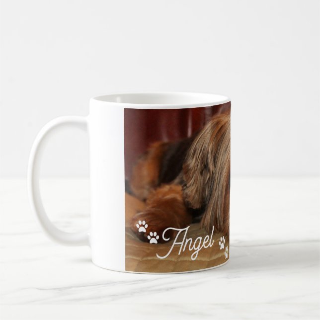 Personlig Hund Cute Yorkshire Terrier Kaffemugg (Vänster)