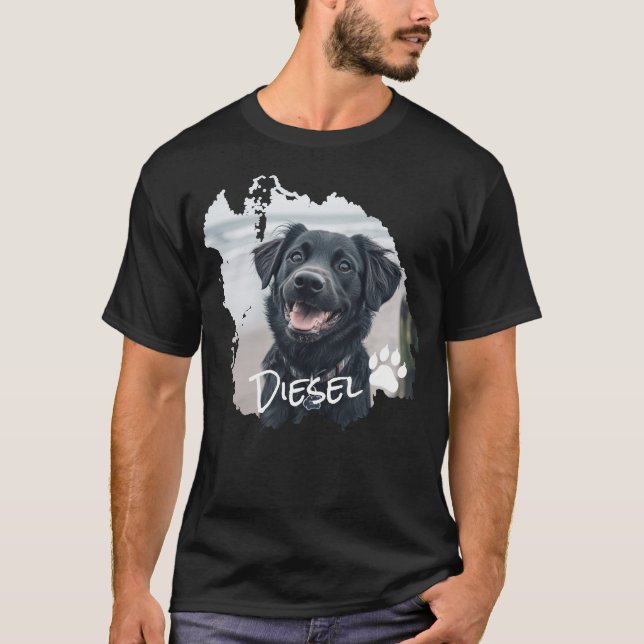 Personlig Hund Disted Graphic T Shirt (Framsida)