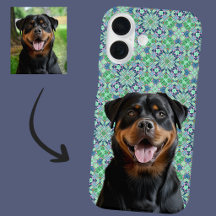 Personlig Hund Djur Foto Grön Mandala Mönster