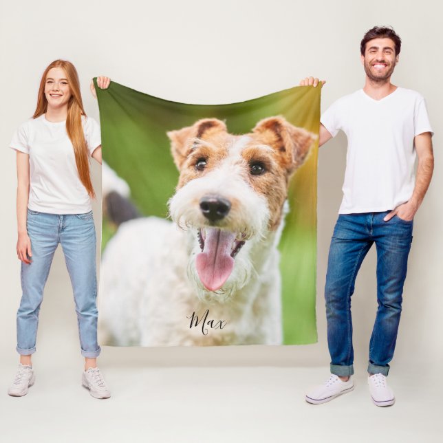 Personlig Hund Fox Terrier Photo Fleecefilt (På plats)