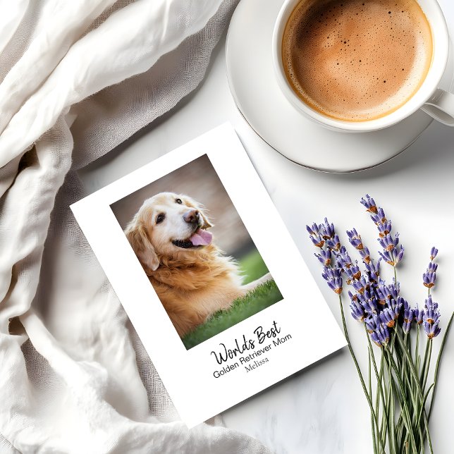 Personlig Hund Golden Retriever Mors dag Helgkort (Personalize the front and inside of the card with your own details & text)