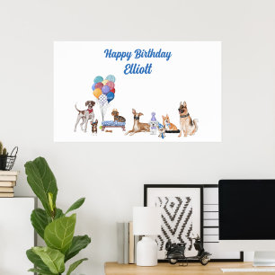 Personlig Hund Hundraserna Grattis på födelsedagen Poster