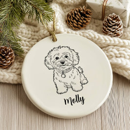 Personlig Hund Jul Julgransprydnad Keramik