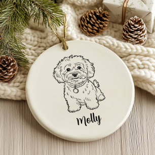 Personlig Hund Jul Julgransprydnad Keramik