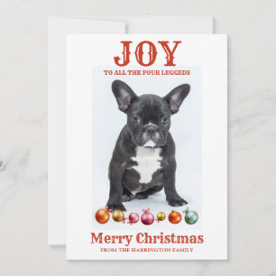 Personlig Hund julglädjen till fyra lagar Julkort