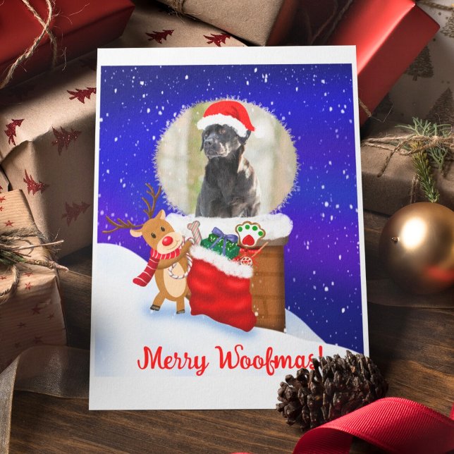 Personlig Hund Jultomte Tak Renar Med Gåvor Kort (Skapare uppladdad)