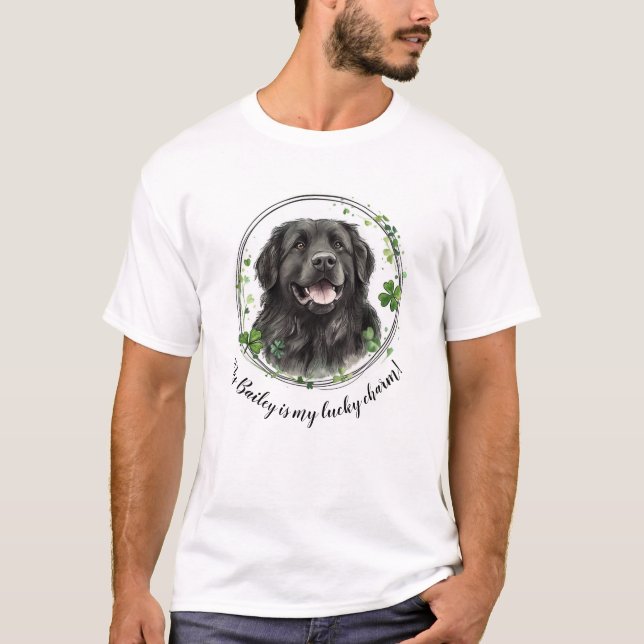 Personlig Hund Lucky Charm TShirt Newfoundland T Shirt (Framsida)