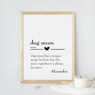 Personlig Hund Mamma Definition Poster