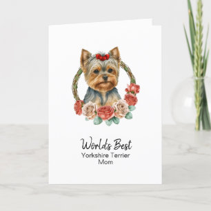 Personlig Hund Mamma Yorkshire Terrier Mors dag Helgkort