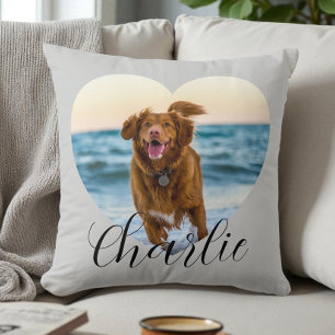Personlig hund med modernt hjärta och script kudde