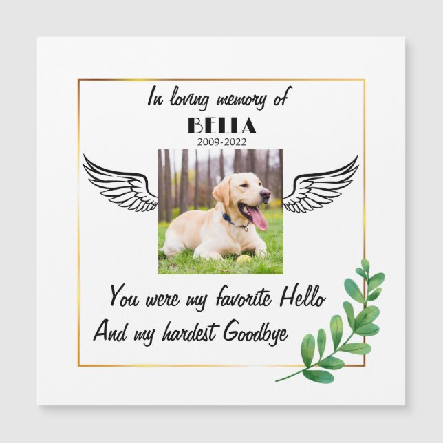 Personlig Hund Memorial Favor Sympathy Gift-kort (Framsida)