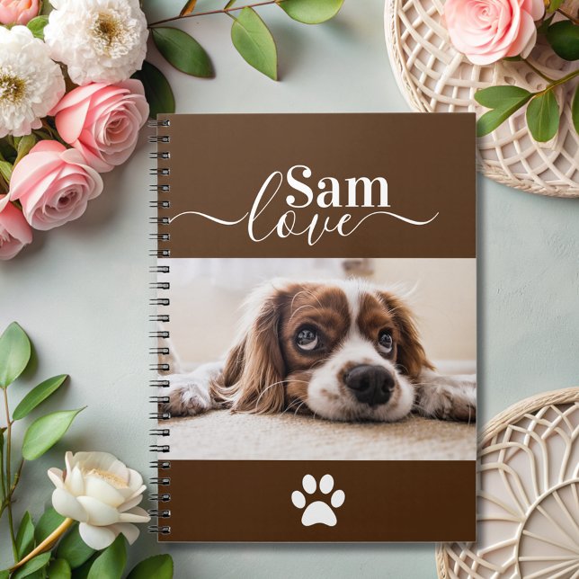 Personlig Hund Monogram Namn Pet Photo Anteckningsbok (Skapare uppladdad)