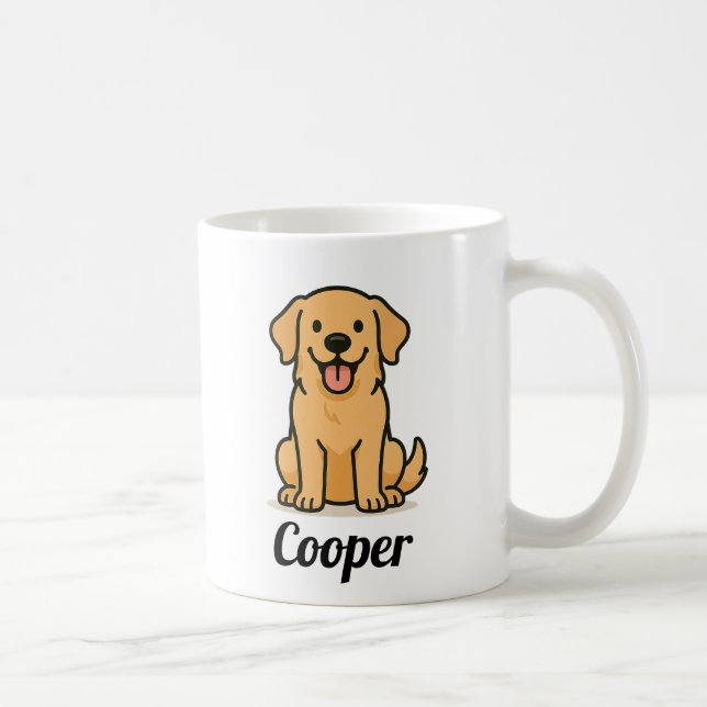 Personlig Hund Mugg - Cute Golden Retriever Gift (Höger)