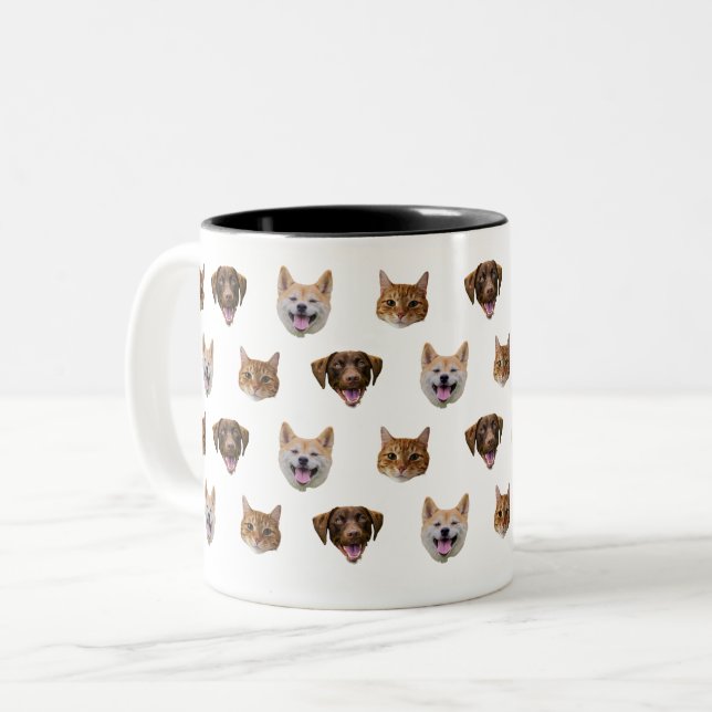 Personlig Hund Mugg, Hund Cat Mamma Gift Två-Tonad Mugg (Framsida vänster)