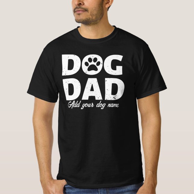 Personlig Hund Pappa T-Shirt (Framsida)
