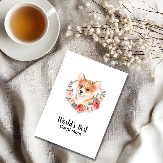 Personlig Hund Pet Corgi Mors dag Helgkort (Edit your own message inside the card, change text on card front if required. )