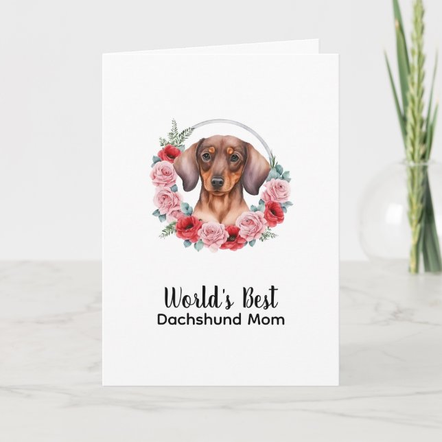 Personlig Hund Pet Dachshund Mors dag Helgkort (Framsida)