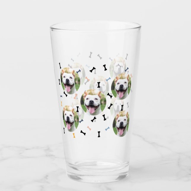 Personlig Hund Pet Photo Collage Glass Kopp (Framsida)