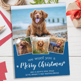 Personlig Hund Pet Photo Collage God jul Helg Vykort