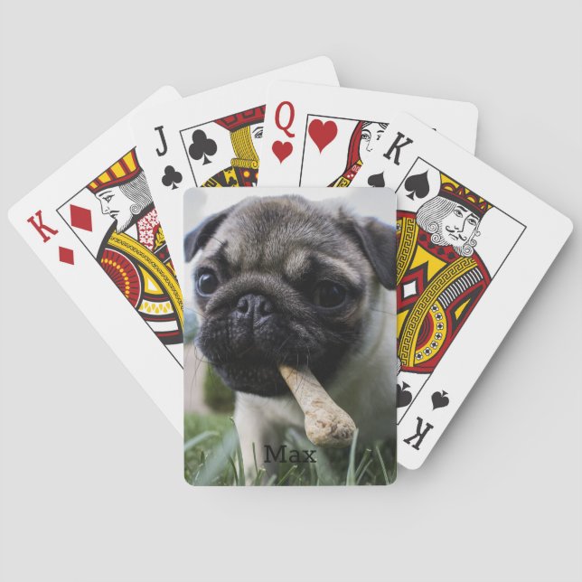 Personlig Hund Pet Photo och Namn Hund älskare Casinokort (Baksidan)