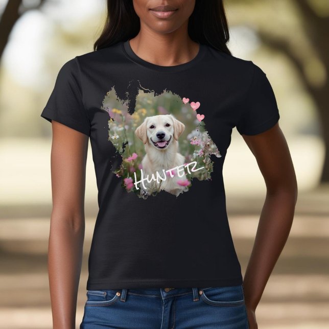 Personlig Hund Pet Photo T Shirt (Personalize with your pet's photo and name! Perfect for dog lovers!)