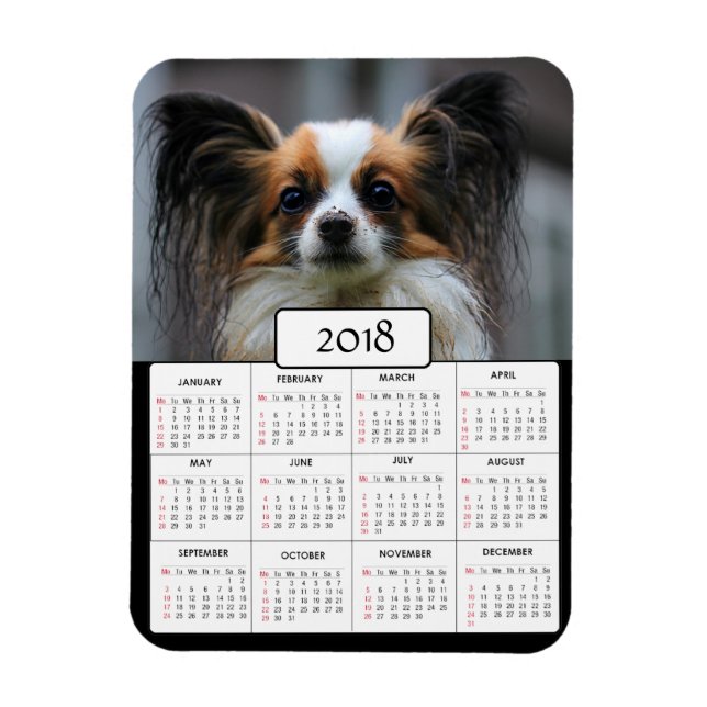 Personlig Hund Photo 2018 Calendar Magnet (Vertikal)