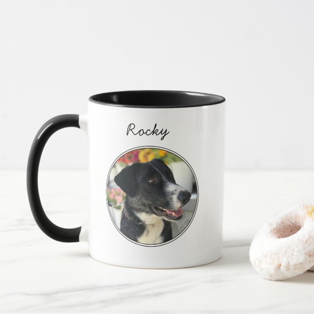 Personlig Hund Photo Anpassningsbar Pet Two-Toned  Mugg (Med munk)