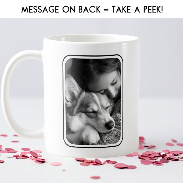 Personlig Hund Photo Lycklig Valentine för hennes  Kaffemugg (Personalized Dog Photo Happy Valentine's for Her Coffee Mug)