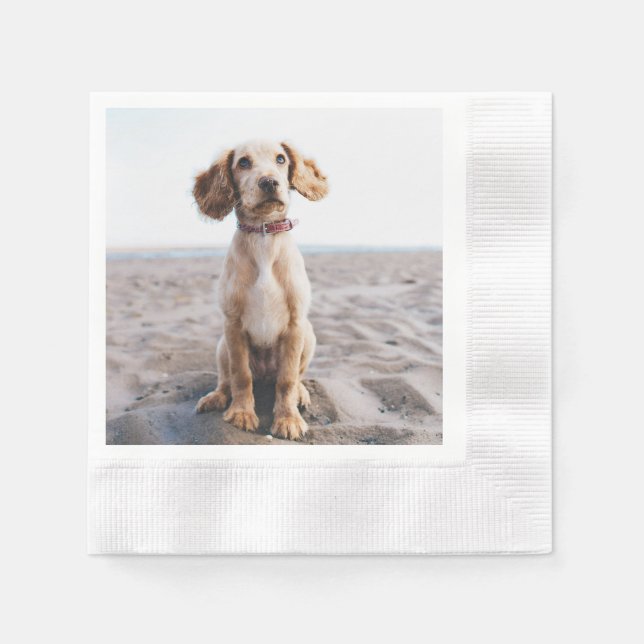 Personlig Hund Photo Napkin Gift för Hund älskare Pappersservett (Framsidan)