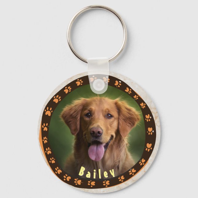 Personlig Hund Photo Pet Cute Customized Gift Nyckelring (Framsida)