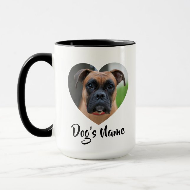 Personlig Hund Photo with Heart Design Mugg (Vänster)