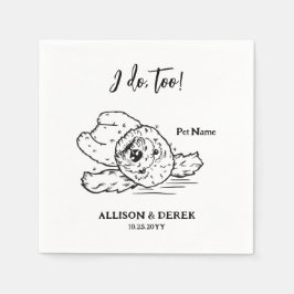 Personlig Hund Porträtt Bröllop Pappersservett
