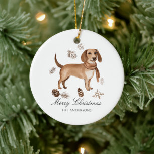 Personlig Hund Vattensfärgad jul Julgransprydnad Keramik