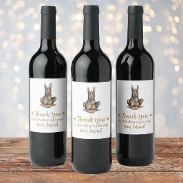 Personlig Hund Vin Bröllop Vinflaska Etikett