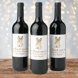 Personlig Hund Vin Bröllop Vinflaska Etikett