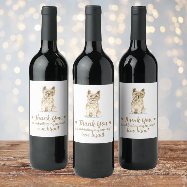 Personlig Hund Vin Bröllop Vinflaska Etikett (Skapare uppladdad)
