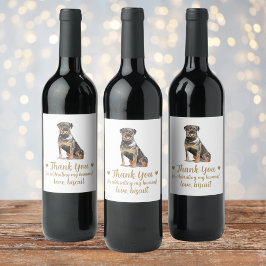 Personlig Hund Vin Bröllop Vinflaska Etikett