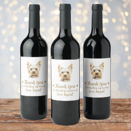 Personlig Hund Vin Bröllop Vinflaska Etikett