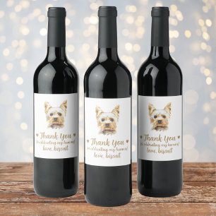 Personlig Hund Vin Bröllop Vinflaska Etikett