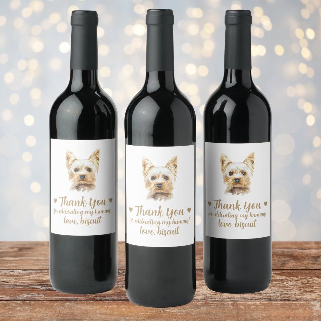 Personlig Hund Vin Bröllop Vinflaska Etikett (Skapare uppladdad)