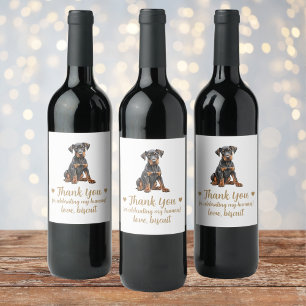 Personlig Hund Vin Bröllop Vinflaska Etikett