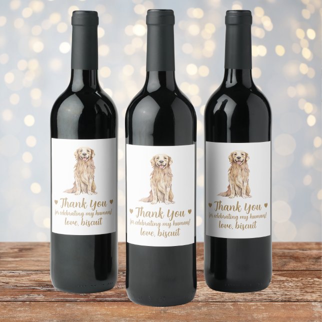 Personlig Hund Vin Bröllop Vinflaska Etikett (Skapare uppladdad)