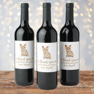 Personlig Hund Vin Bröllop Vinflaska Etikett