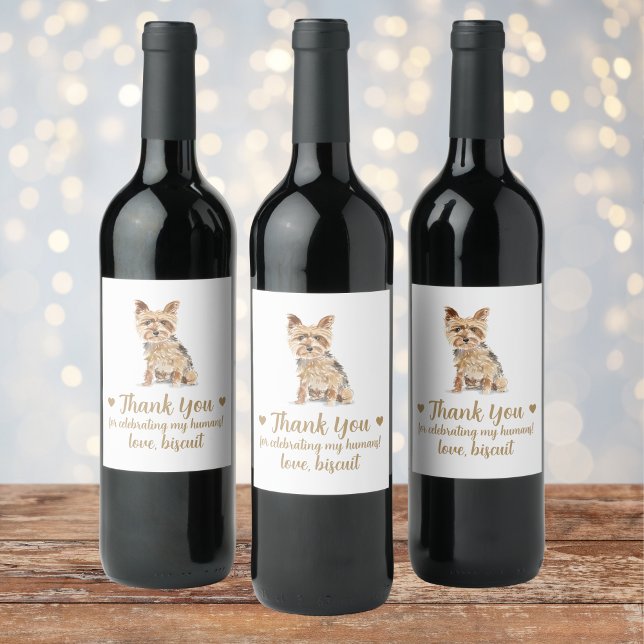 Personlig Hund Vin Bröllop Vinflaska Etikett (Skapare uppladdad)