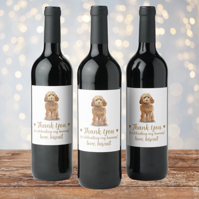 Personlig Hund Vin Bröllop Vinflaska Etikett (Skapare uppladdad)
