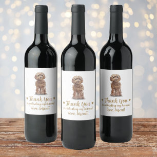Personlig Hund Vin Bröllop Vinflaska Etikett