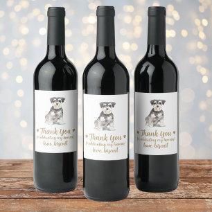 Personlig Hund Vin Bröllop Vinflaska Etikett
