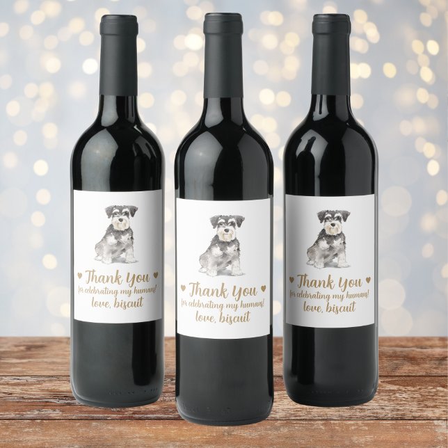 Personlig Hund Vin Bröllop Vinflaska Etikett (Skapare uppladdad)