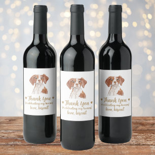Personlig Hund Vin Bröllop Vinflaska Etikett